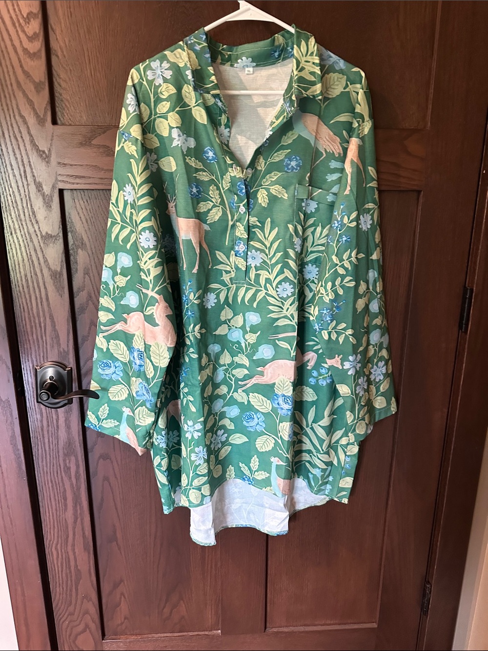 Women’s Green Floral & Animal Print Shirt Top